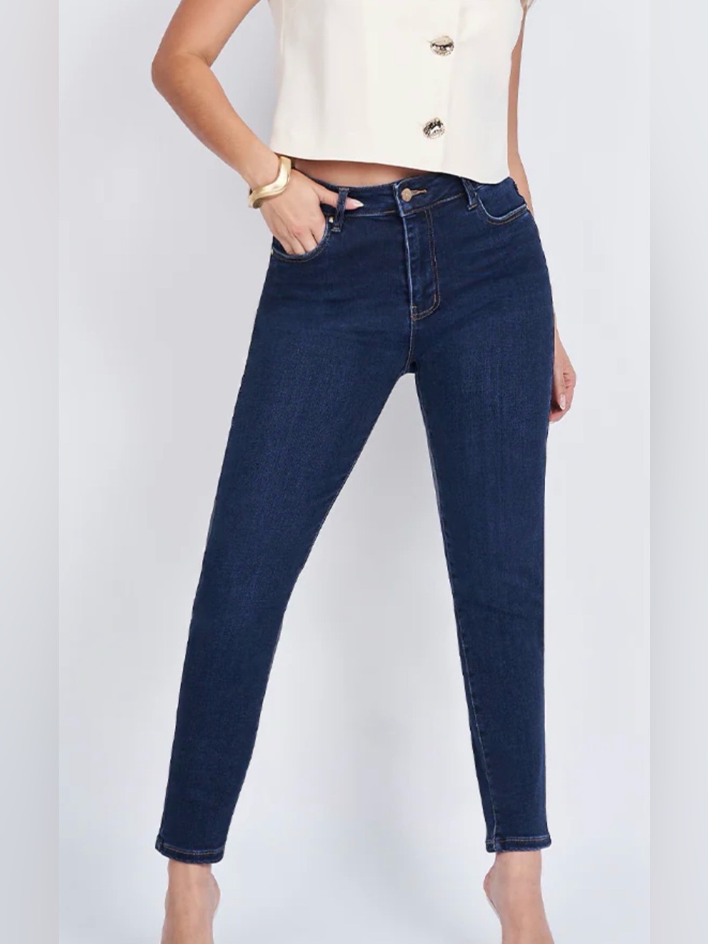Bonage Slim Mid Rise Women's Jeans in Dark Blue size 7